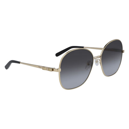 Gold Metal Sunglasses-Salvatore Ferragamo-LabelTerrace.com