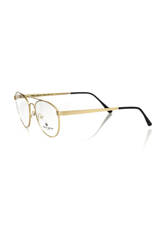 Gold Metallic Unisex Frame Eyeglasses