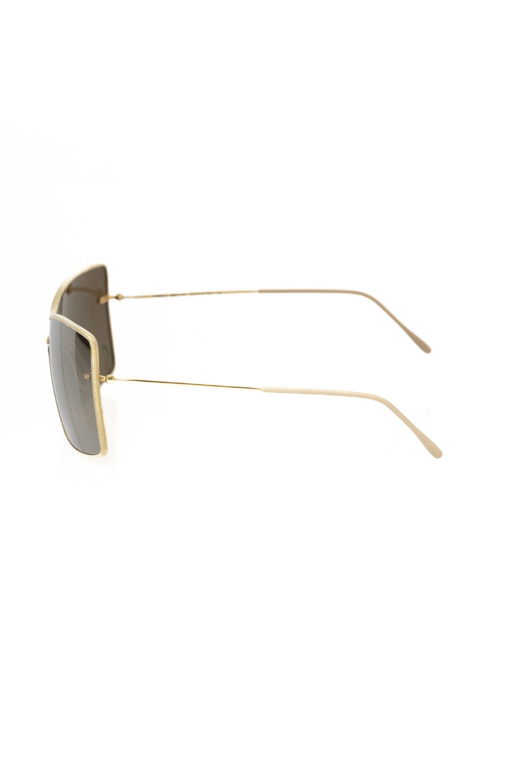 Gold Metallic Fiber Women Sunglasses