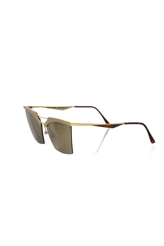 Gold Metallic Fibre Women's Sunglasses-Frankie Morello-LabelTerrace.com