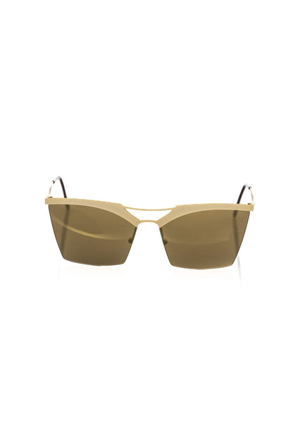 Gold Metallic Fibre Women's Sunglasses-Frankie Morello-LabelTerrace.com
