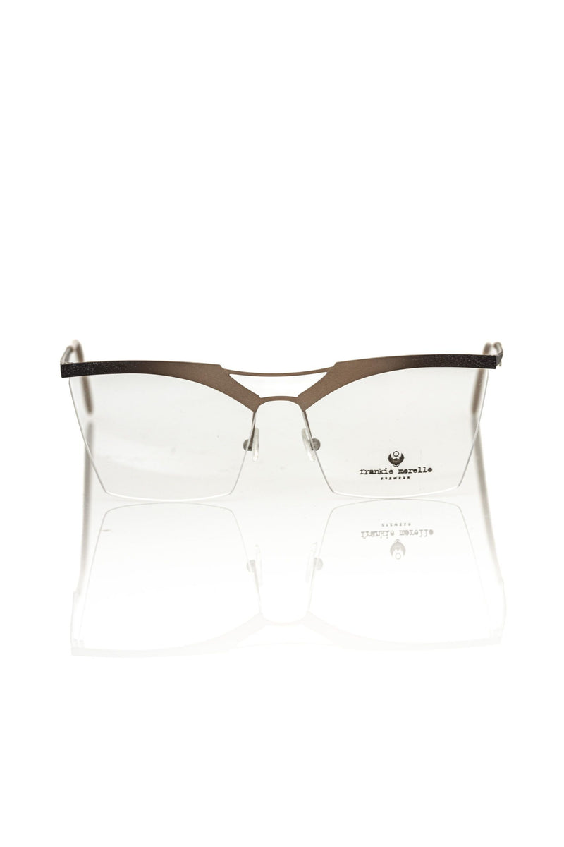 Gold Metallic Women's Eyeglass Frame-Frankie Morello-LabelTerrace.com