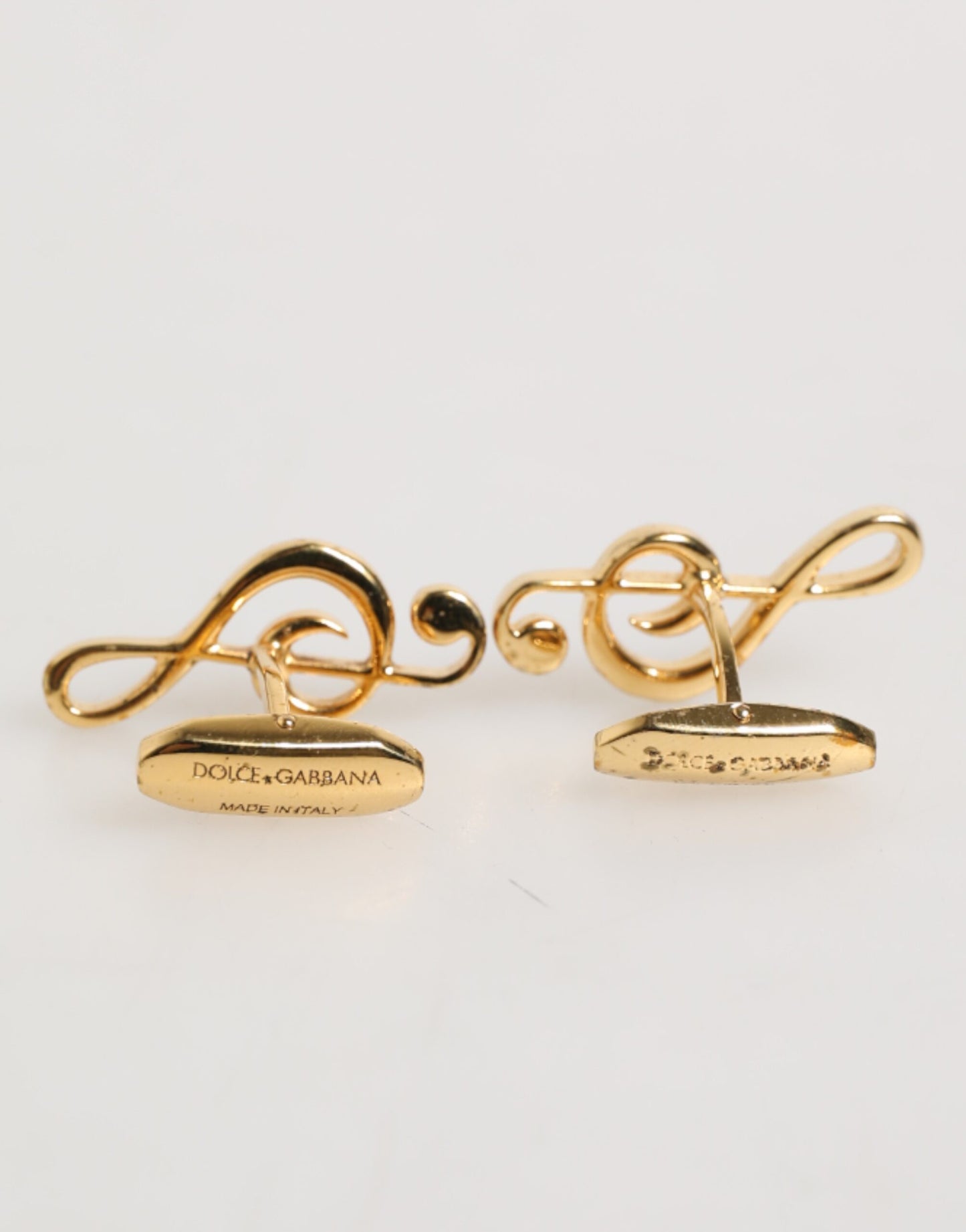 Gold Musical Note Metal Brass Pin Men Accessory Cufflinks-Dolce & Gabbana-LabelTerrace.com