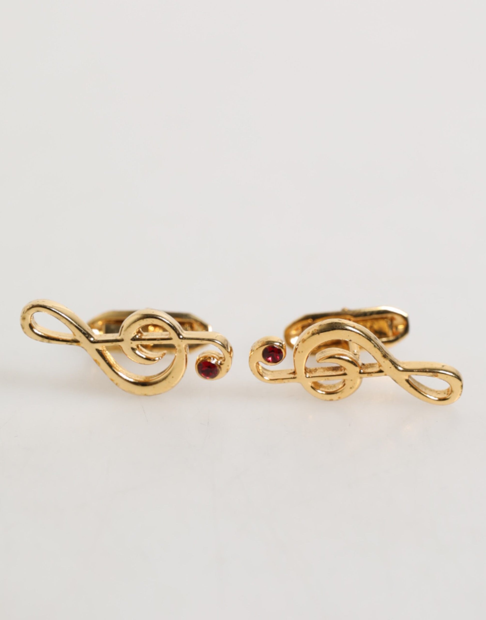 Gold Musical Note Metal Brass Pin Men Accessory Cufflinks-Dolce & Gabbana-LabelTerrace.com