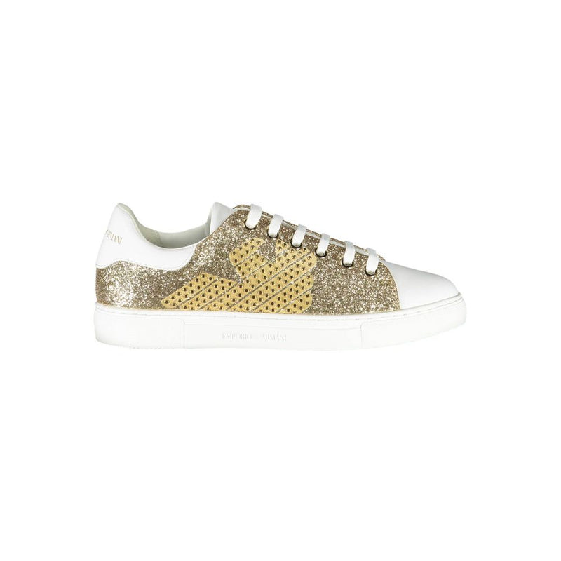 Gold Polyester Women Sneaker-Emporio Armani-LabelTerrace.com