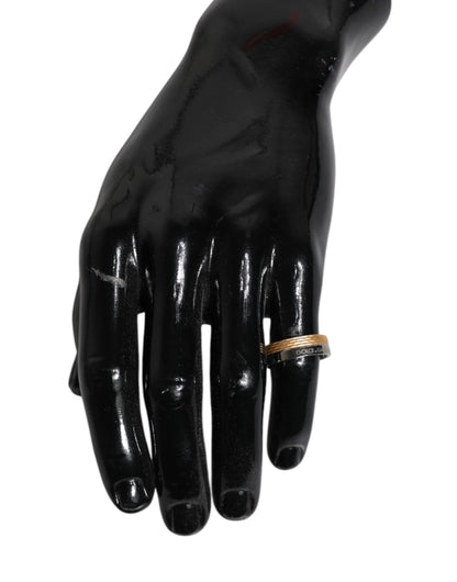 خاتم من النحاس الحقيقي باللون الذهبي والفضي مع شعار DG