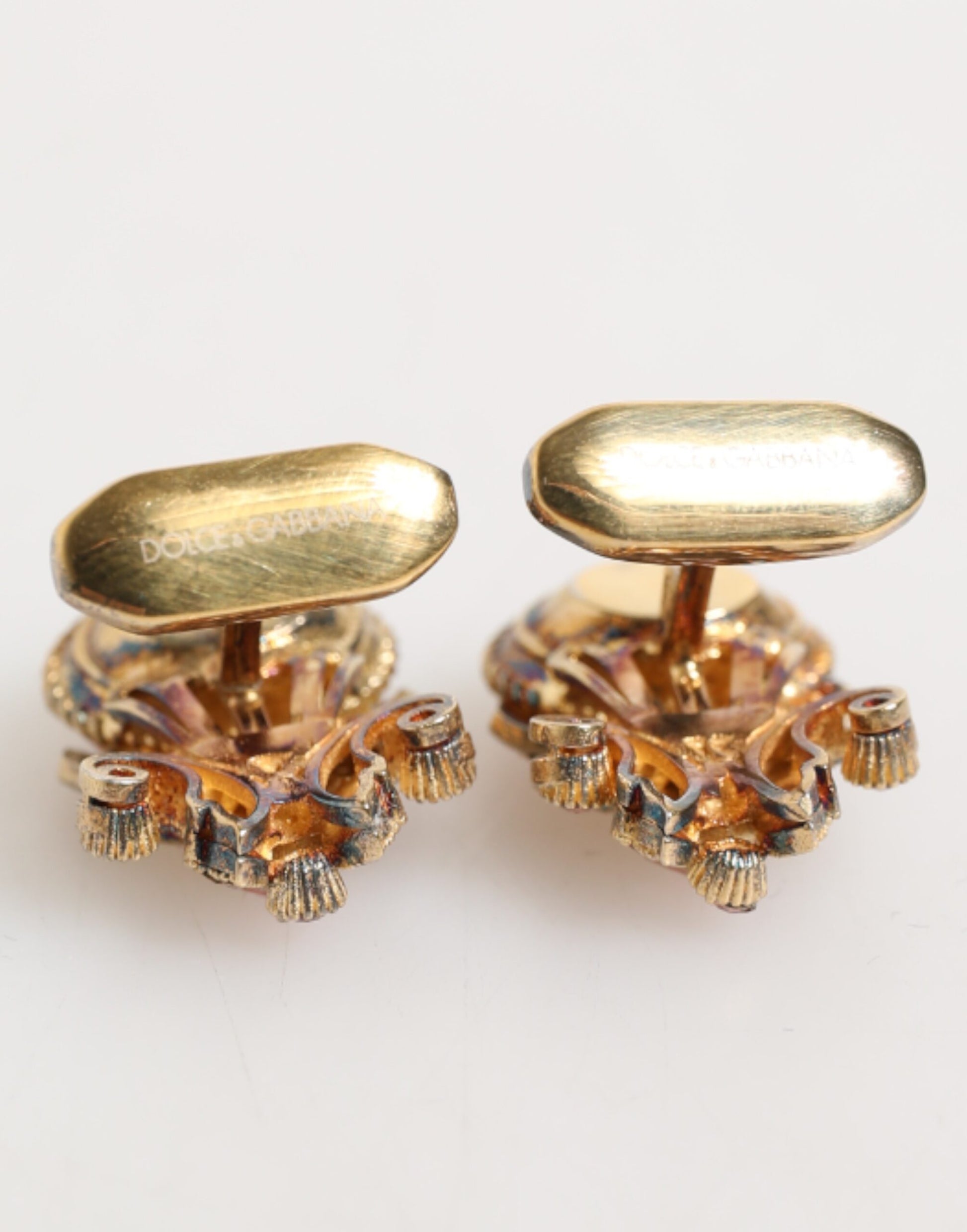Gold Tone 925 Sterling Silver Crystal Accessory Cufflinks