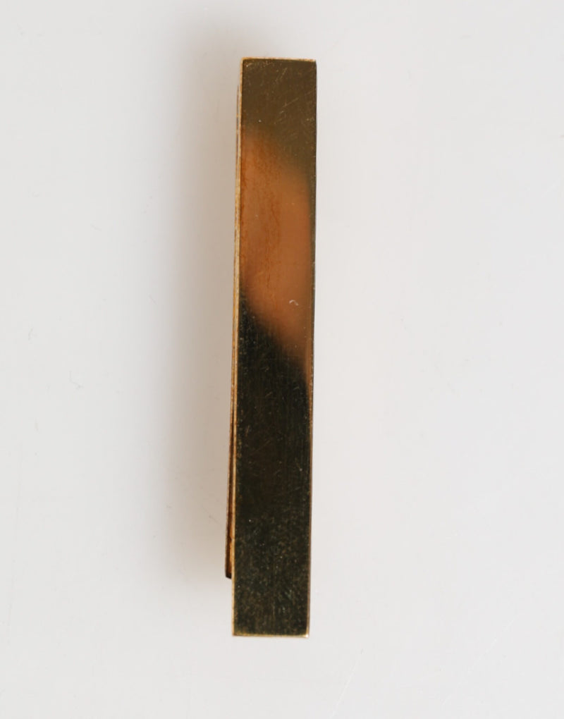 Gold Tone Brass Logo Branded Men Accessory Tie Clip Bar-Dolce & Gabbana-LabelTerrace.com