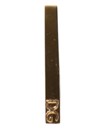 Gold Tone Brass Logo Branded Tie Clip Bar-Dolce & Gabbana-LabelTerrace.com