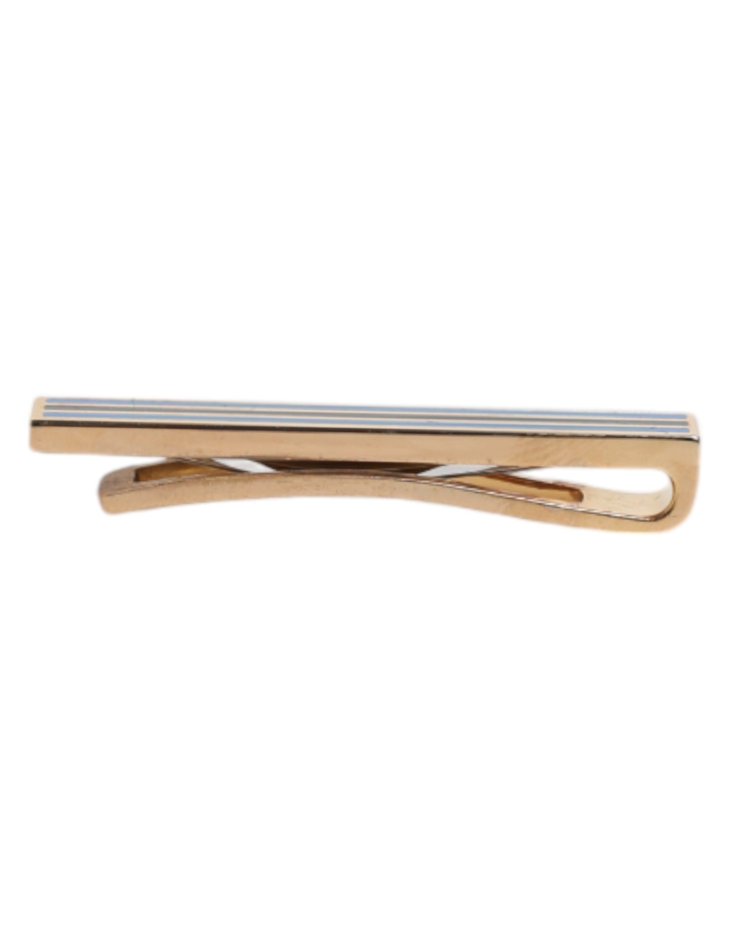 Gold Tone Brass Logo Branded Tie Clip Bar-Dolce & Gabbana-LabelTerrace.com
