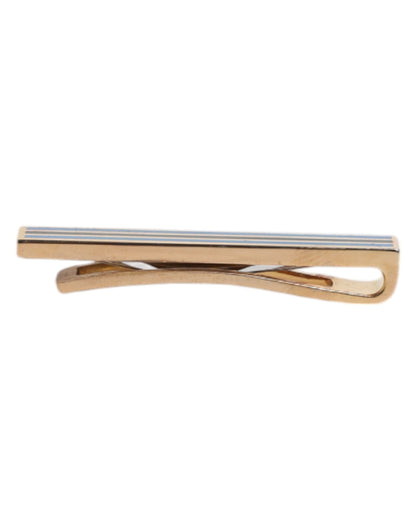Gold Tone Brass Logo Branded Tie Clip Bar-Dolce & Gabbana-LabelTerrace.com