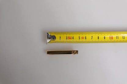 Gold Tone Brass Logo Branded Tie Clip Bar-Dolce & Gabbana-LabelTerrace.com