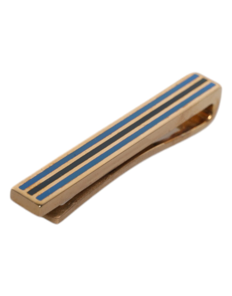 Gold Tone Brass Logo Branded Tie Clip Bar-Dolce & Gabbana-LabelTerrace.com