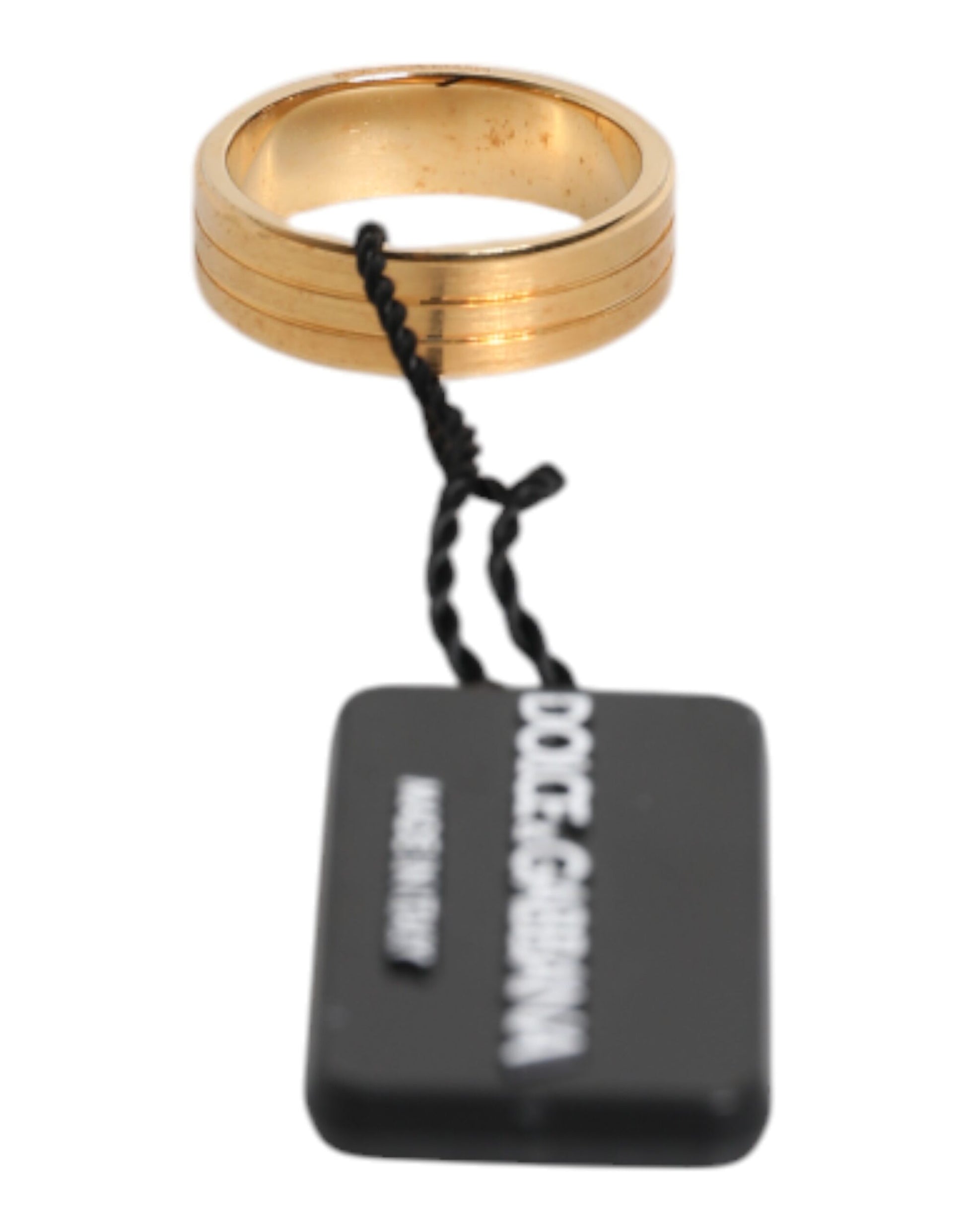 Gold Tone Brass Red Crystal DG Logo Ring-Dolce & Gabbana-LabelTerrace.com