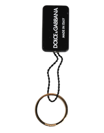 Gold Tone Brass Red Crystal DG Logo Ring-Dolce & Gabbana-LabelTerrace.com