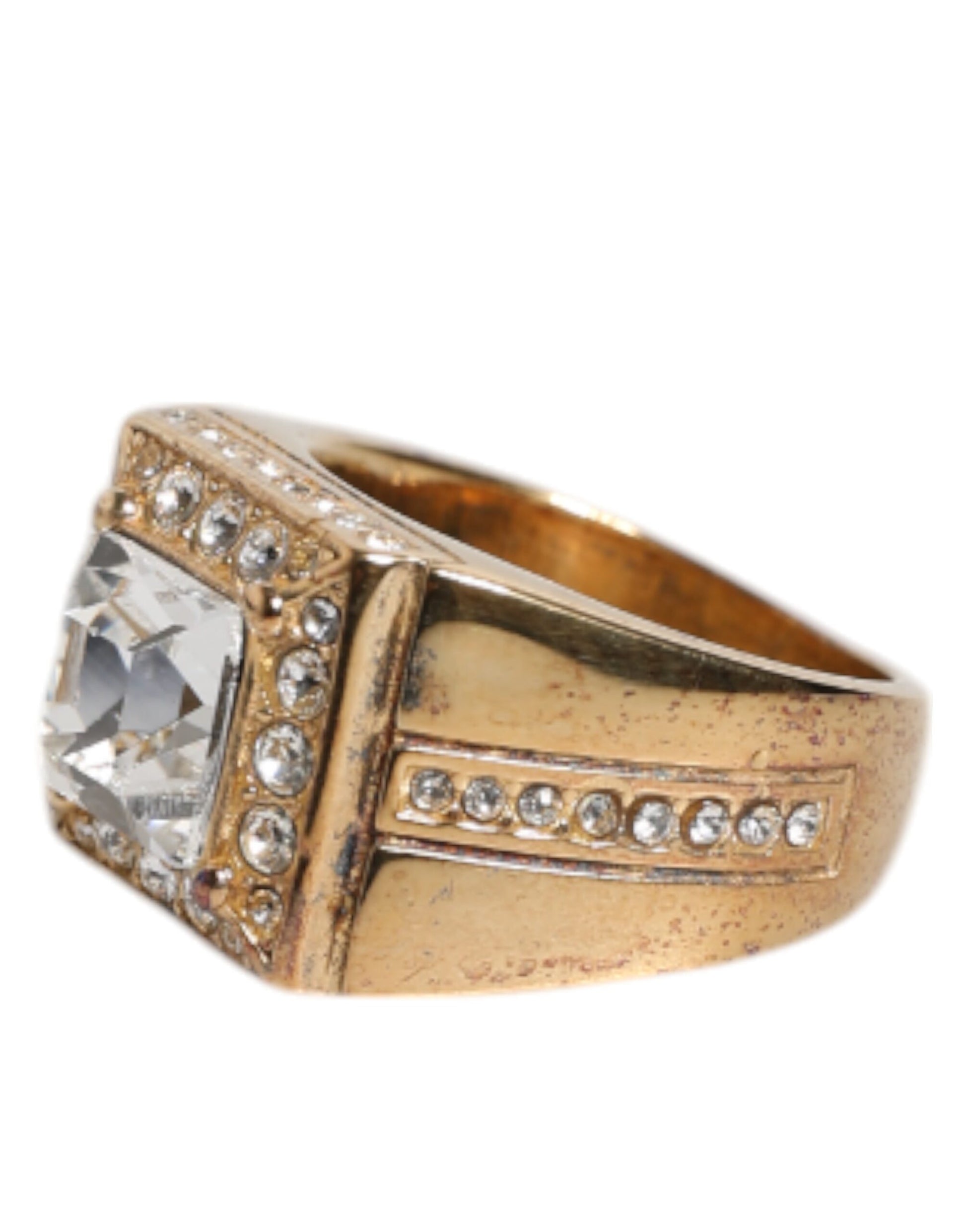Gold Tone Sterling Silver 925 Crystals Ring-Dolce & Gabbana-LabelTerrace.com