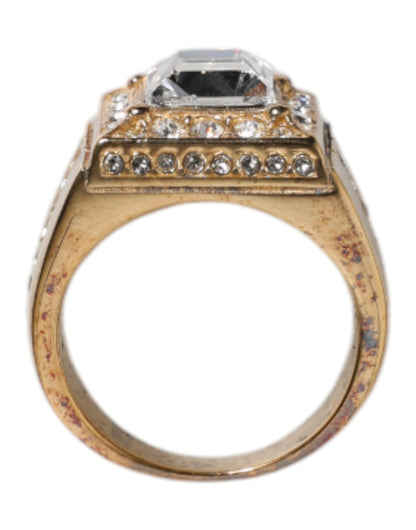 Gold Tone Sterling Silver 925 Crystals Ring-Dolce & Gabbana-LabelTerrace.com