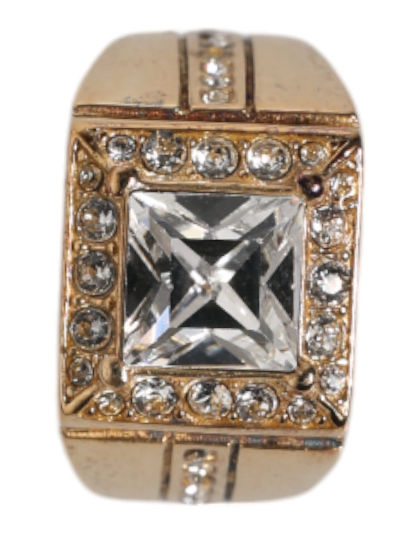 Gold Tone Sterling Silver 925 Crystals Ring-Dolce & Gabbana-LabelTerrace.com