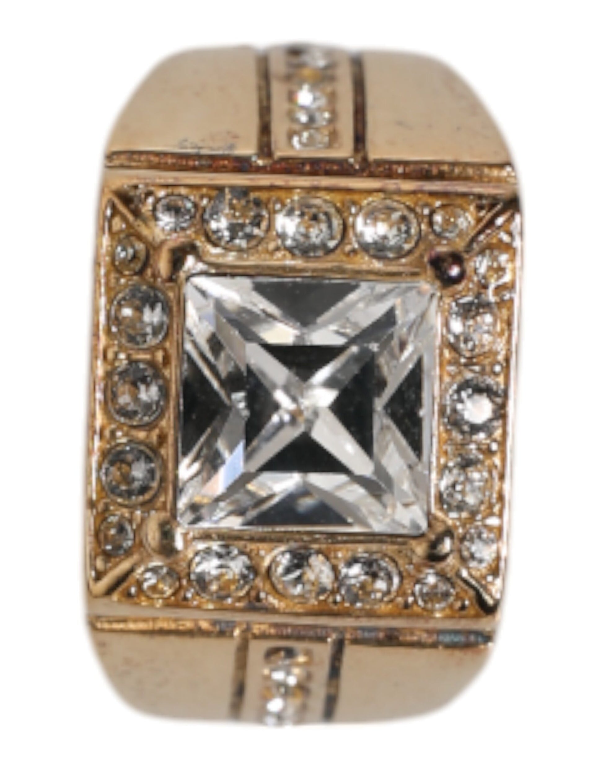 Gold Tone Sterling Silver 925 Crystals Ring-Dolce & Gabbana-LabelTerrace.com