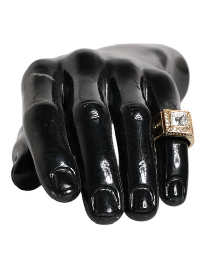 Gold Tone Sterling Silver 925 Crystals Ring-Dolce & Gabbana-LabelTerrace.com