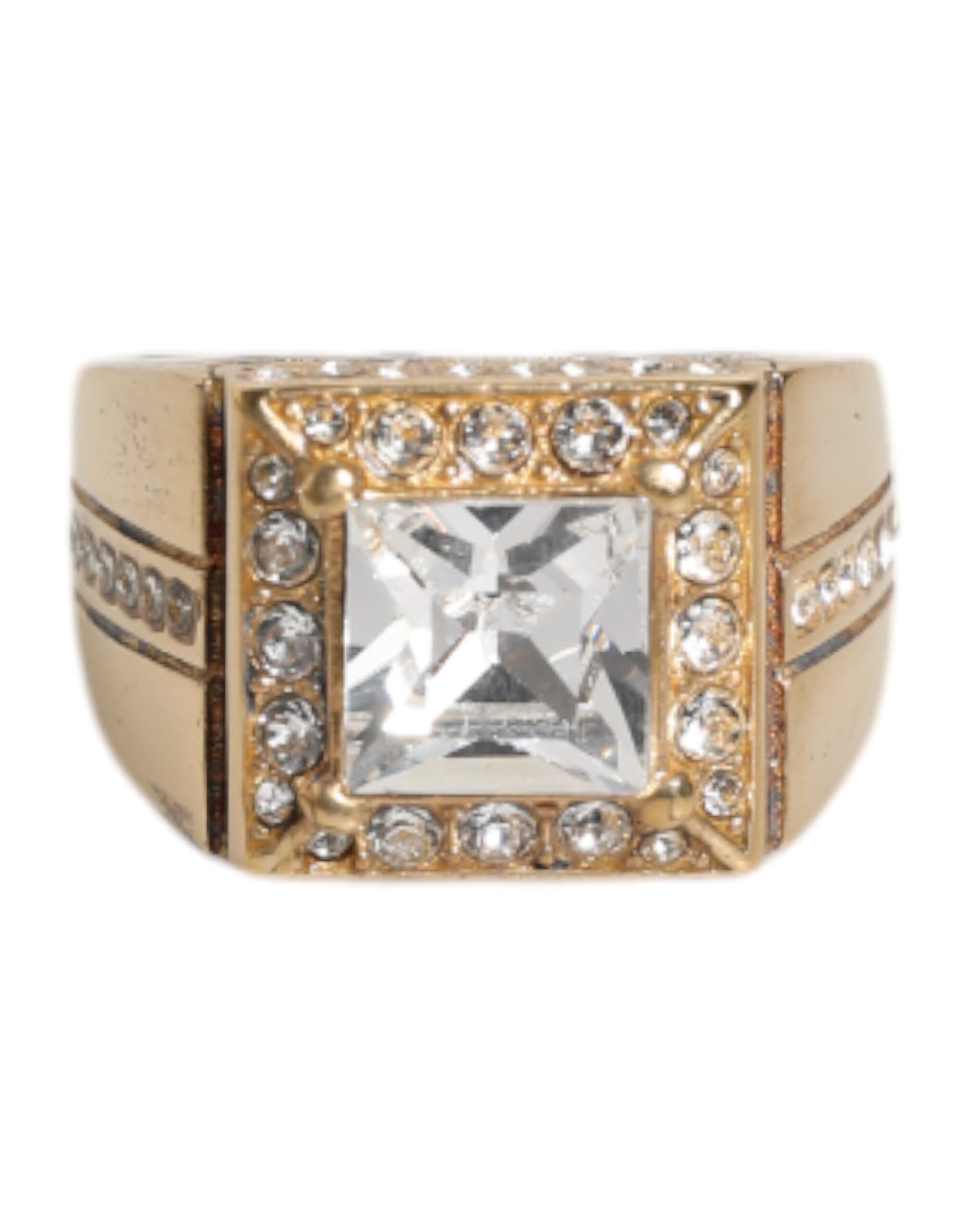 Gold Tone Sterling Silver 925 Crystals Ring-Dolce & Gabbana-LabelTerrace.com