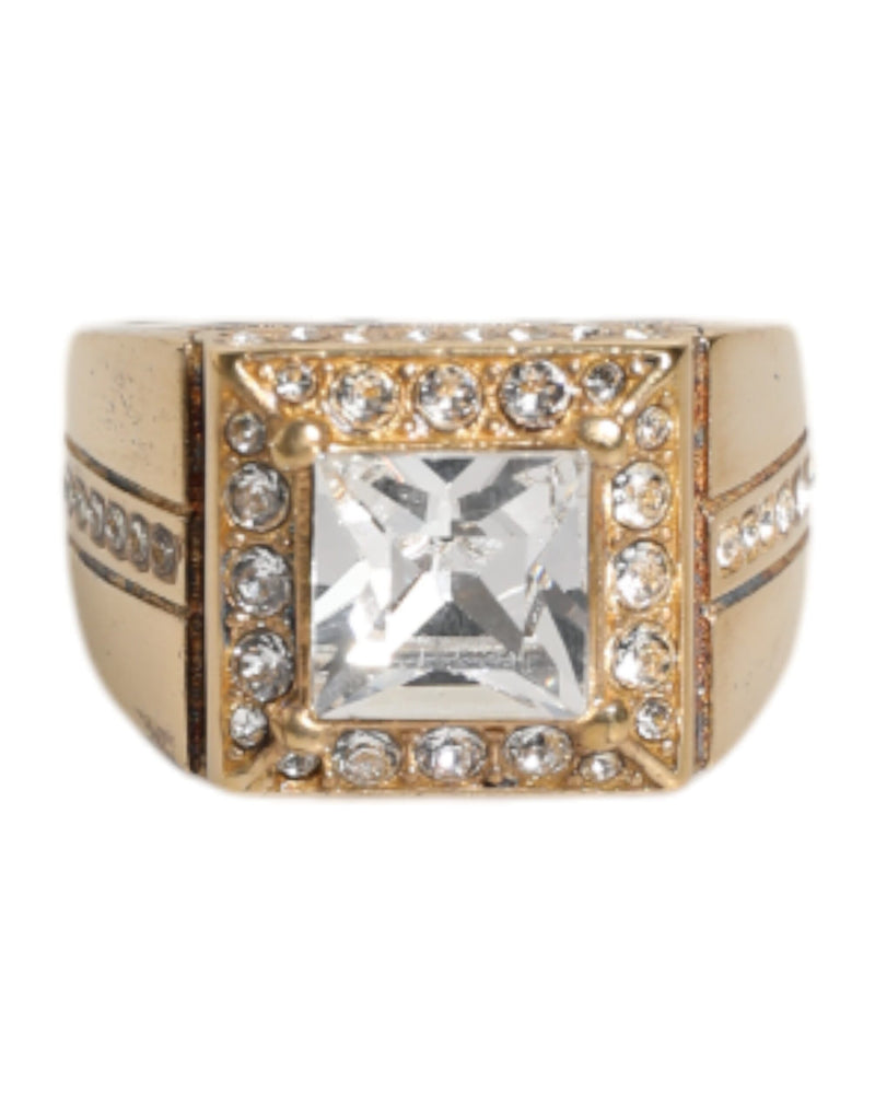 Gold Tone Sterling Silver 925 Crystals Ring-Dolce & Gabbana-LabelTerrace.com