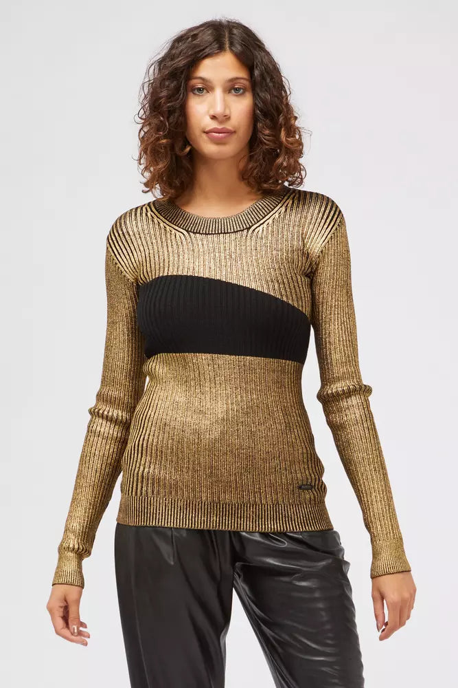 Gold Wool Women Sweater-Custo Barcelona-LabelTerrace.com