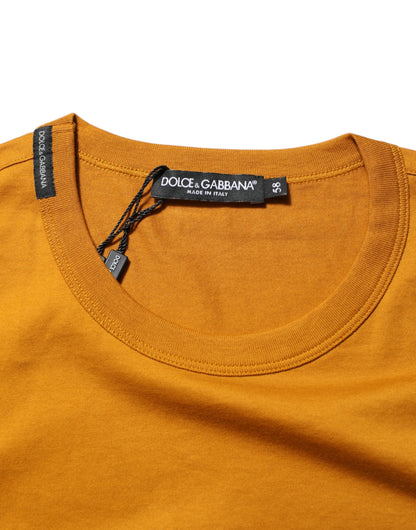 Golden Brown Crew Neck Short Sleeve T-shirt