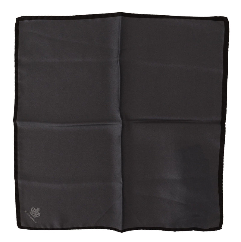 Gray 100% Silk Square Handkerchief Gray 100% Silk Square Handkerchief-Dolce & Gabbana-LabelTerrace.com