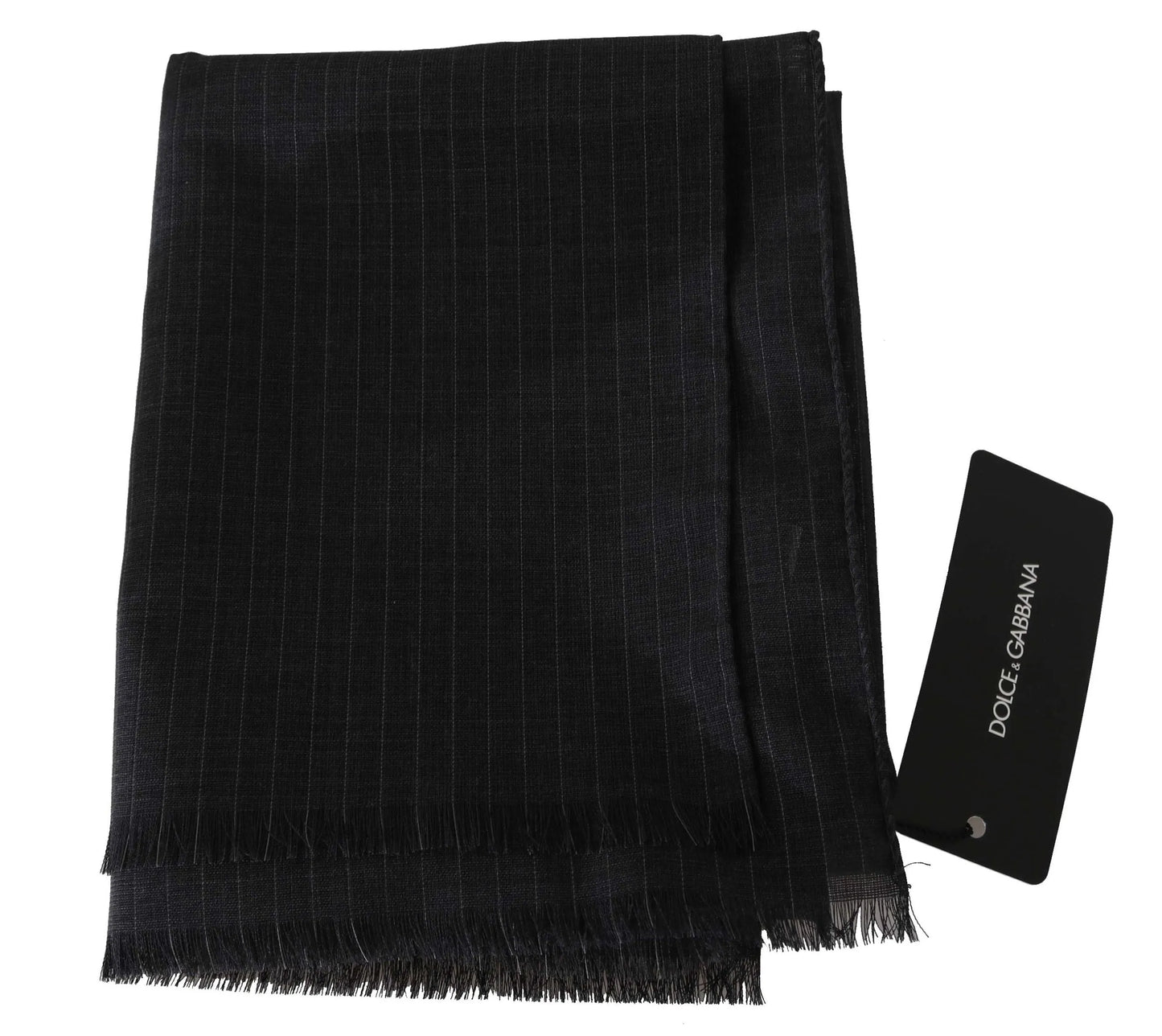 Gray 100% Wool Striped Pattern Wrap Scarf-Dolce & Gabbana-LabelTerrace.com