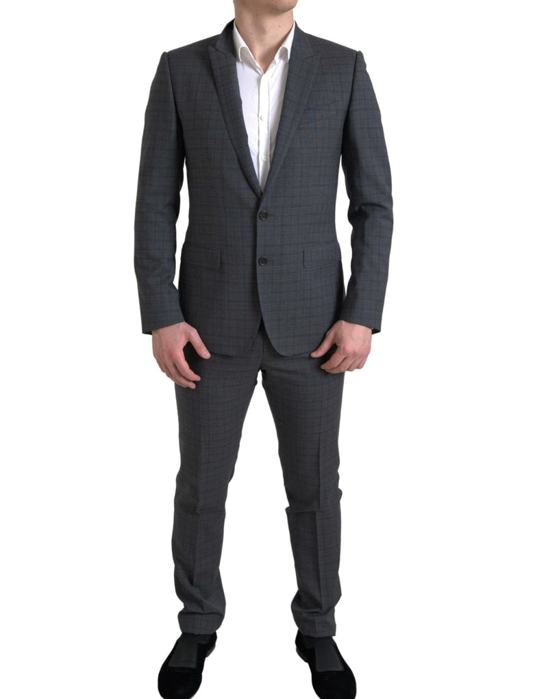 Gray 2 Piece Single Breasted MARTINI Suit-Dolce & Gabbana-LabelTerrace.com