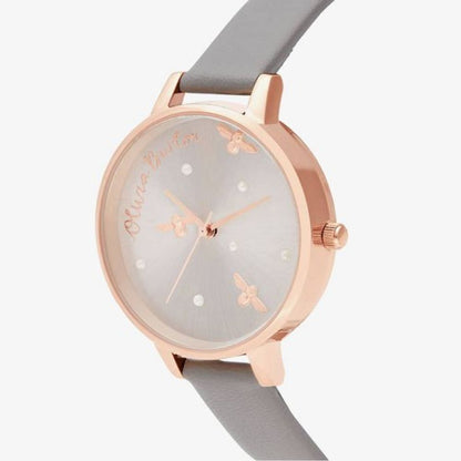Gray Artificial Leather Watch-Olivia Burton-LabelTerrace.com