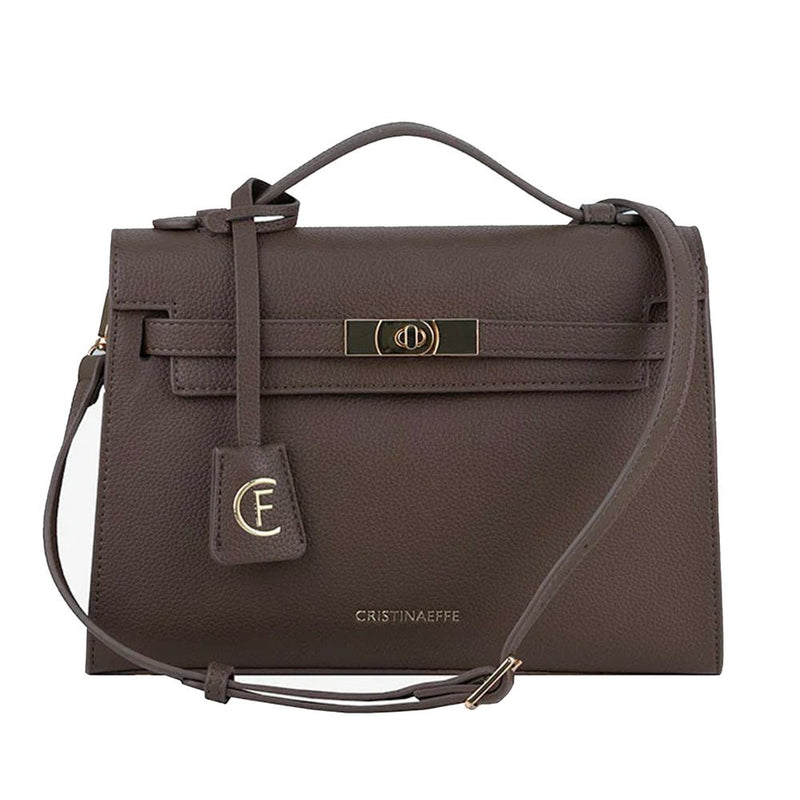 Gray Artificial Leather Women Crossbody Bag-CRISTINAEFFE-LabelTerrace.com