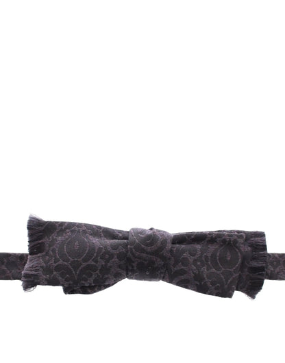 Gray Black Wool Bow Tie-Dolce & Gabbana-LabelTerrace.com