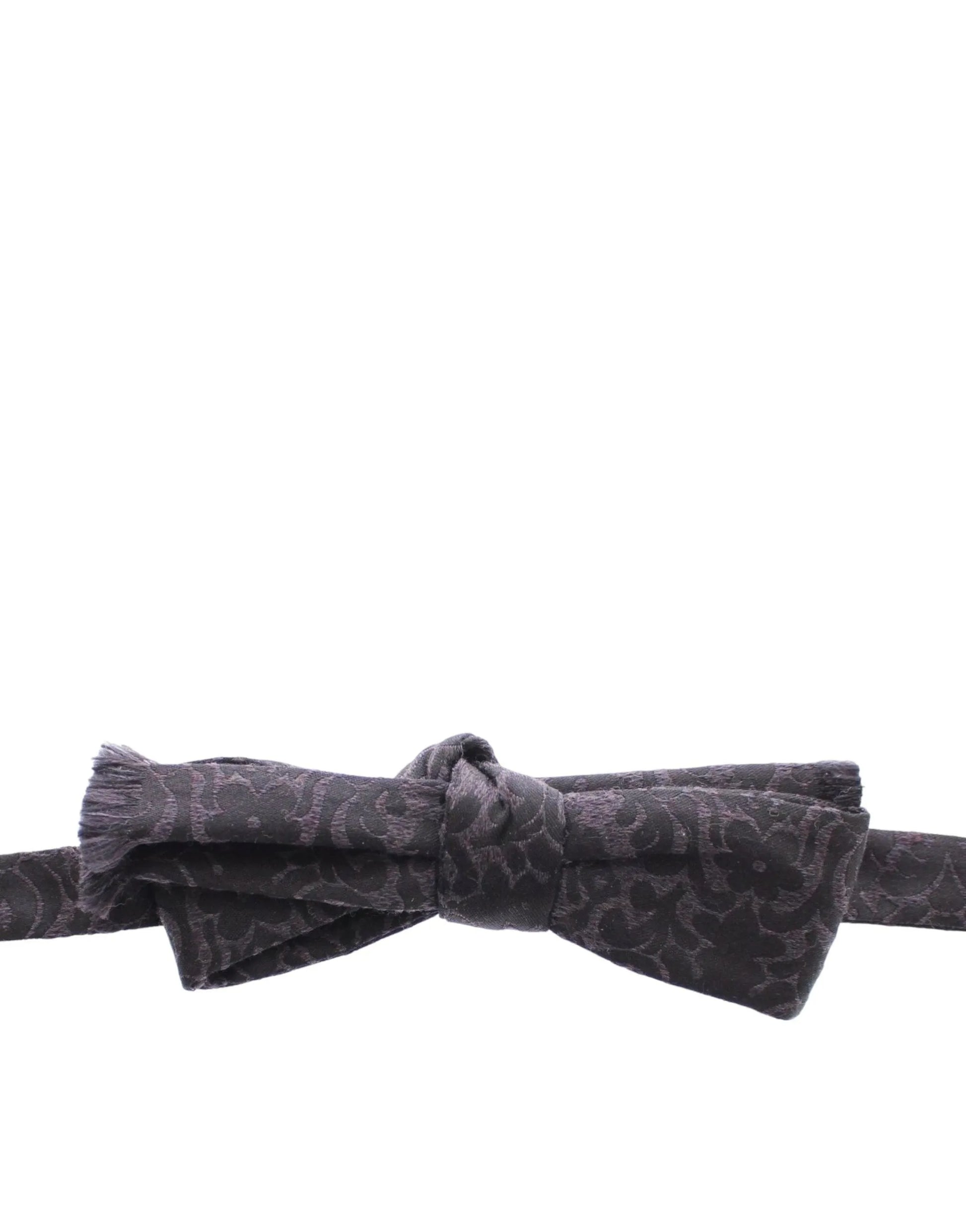 Gray Black Wool Bow Tie-Dolce & Gabbana-LabelTerrace.com
