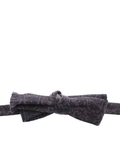 Gray Black Wool Bow Tie-Dolce & Gabbana-LabelTerrace.com