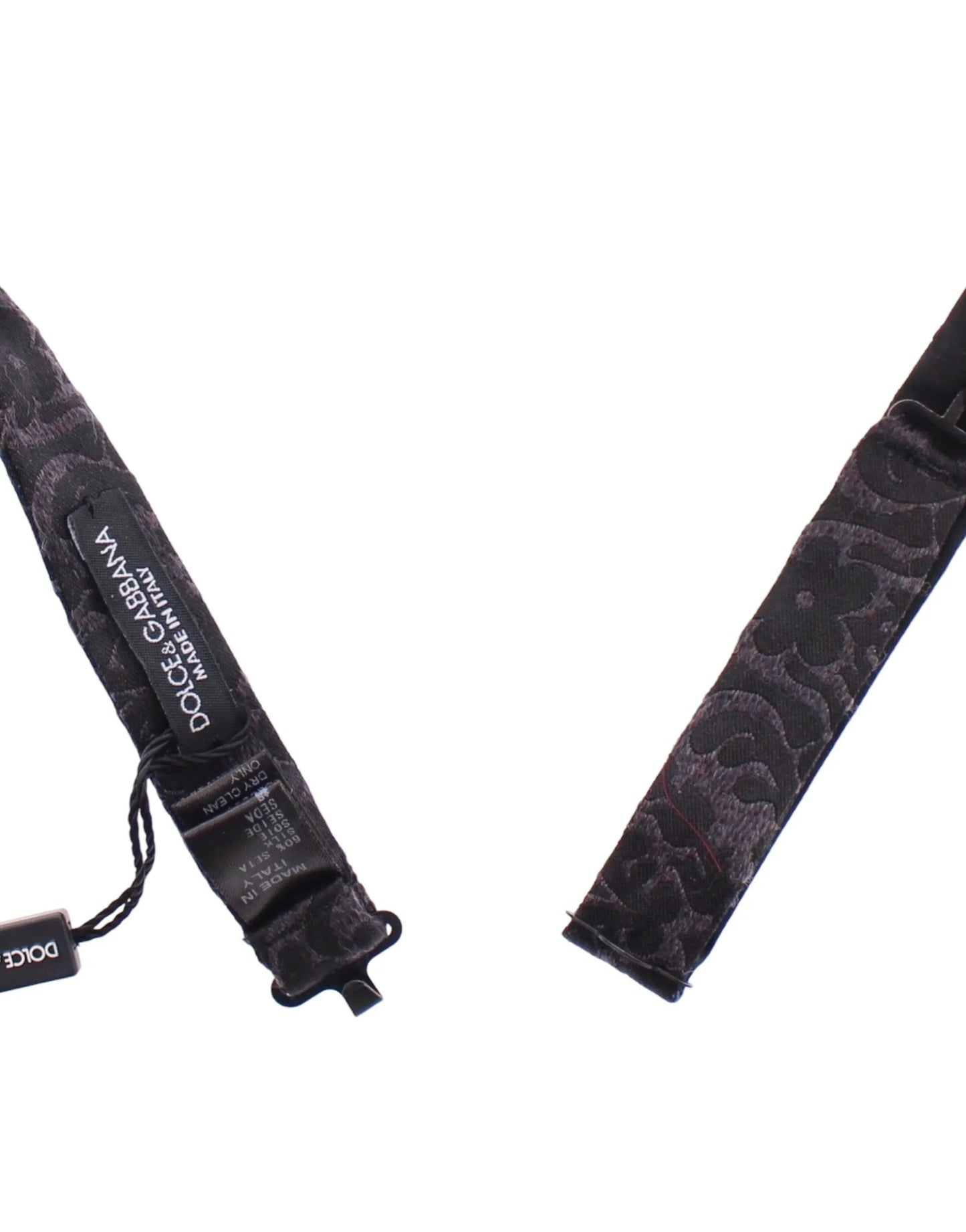 Gray Black Wool Bow Tie-Dolce & Gabbana-LabelTerrace.com