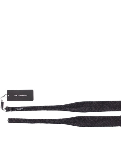 Gray Black Wool Bow Tie-Dolce & Gabbana-LabelTerrace.com