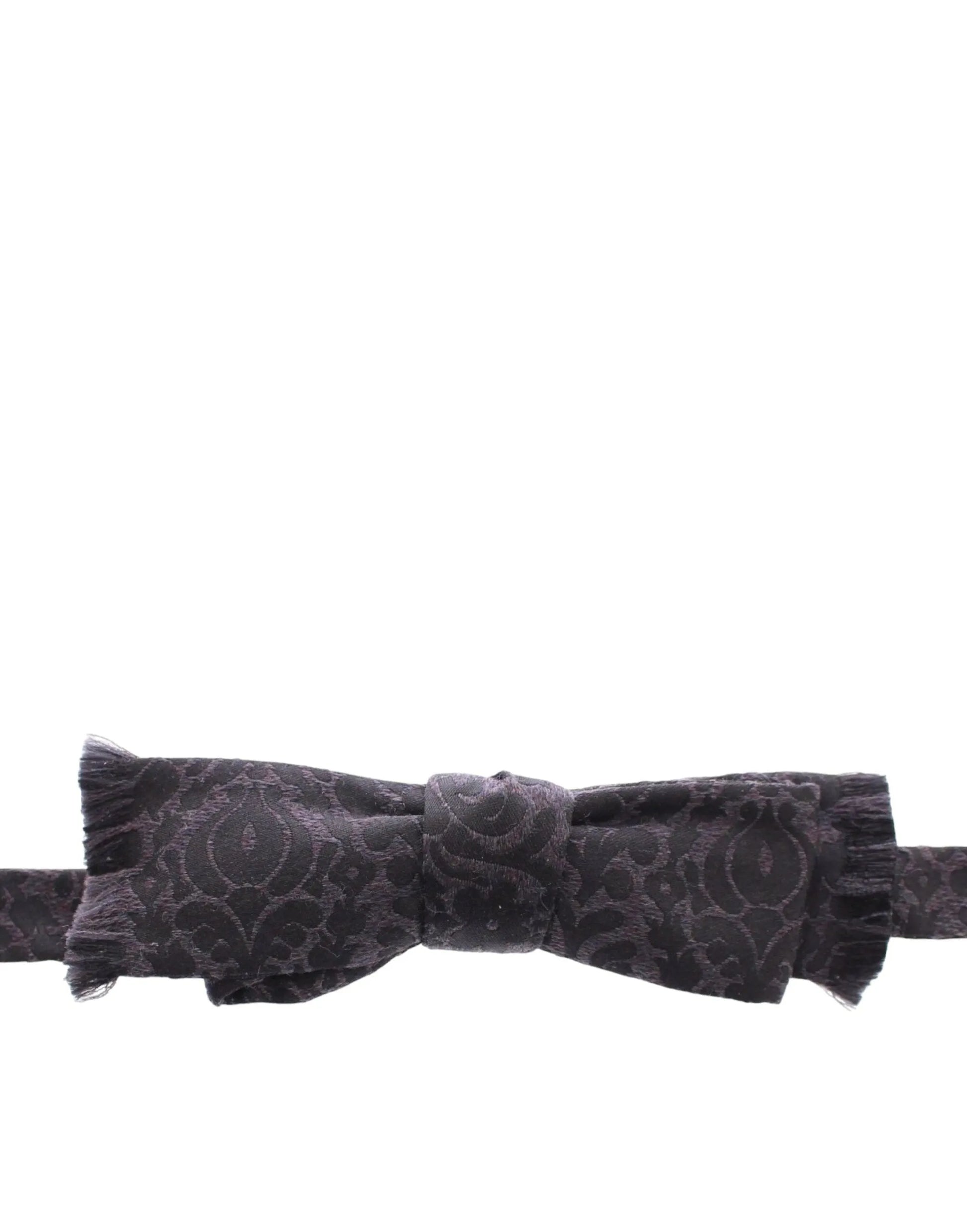 Gray Black Wool Bow Tie-Dolce & Gabbana-LabelTerrace.com