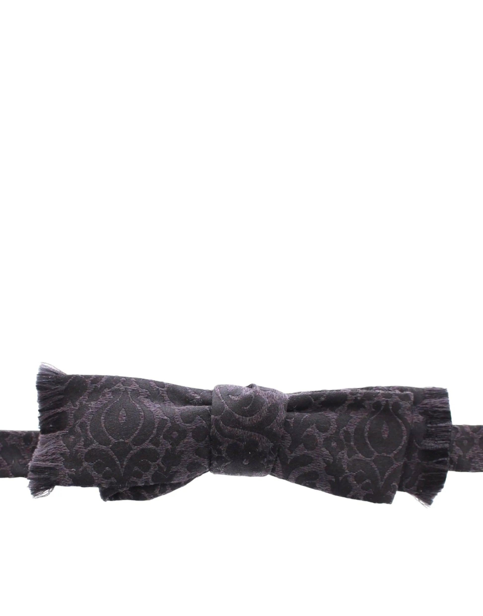Gray Black Wool Silk Bow Tie-Dolce & Gabbana-LabelTerrace.com