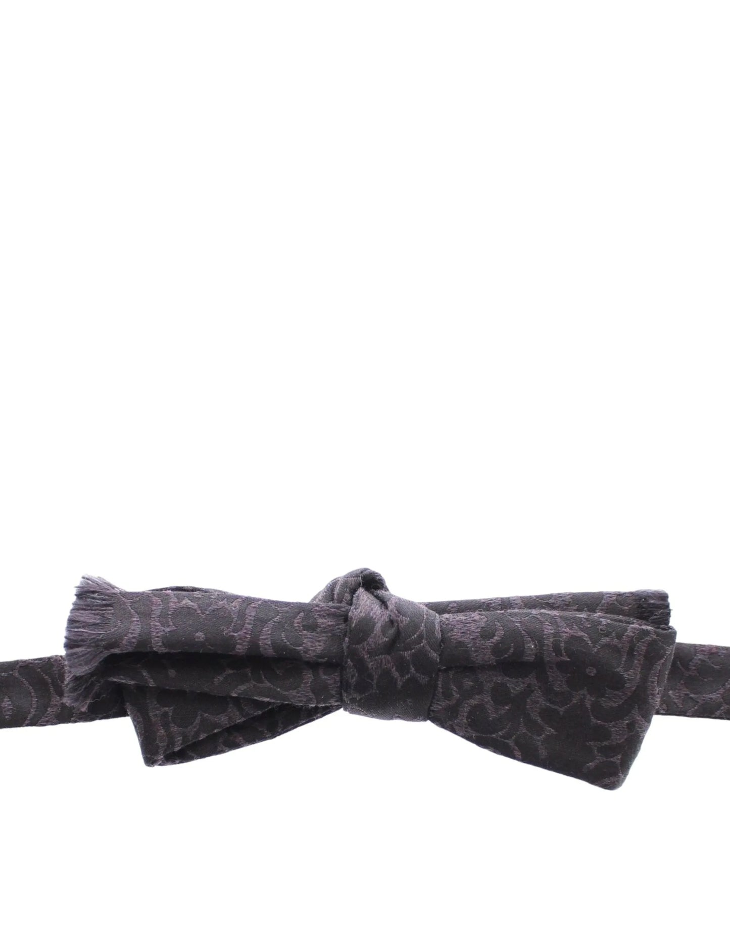 Gray Black Wool Silk Bow Tie-Dolce & Gabbana-LabelTerrace.com