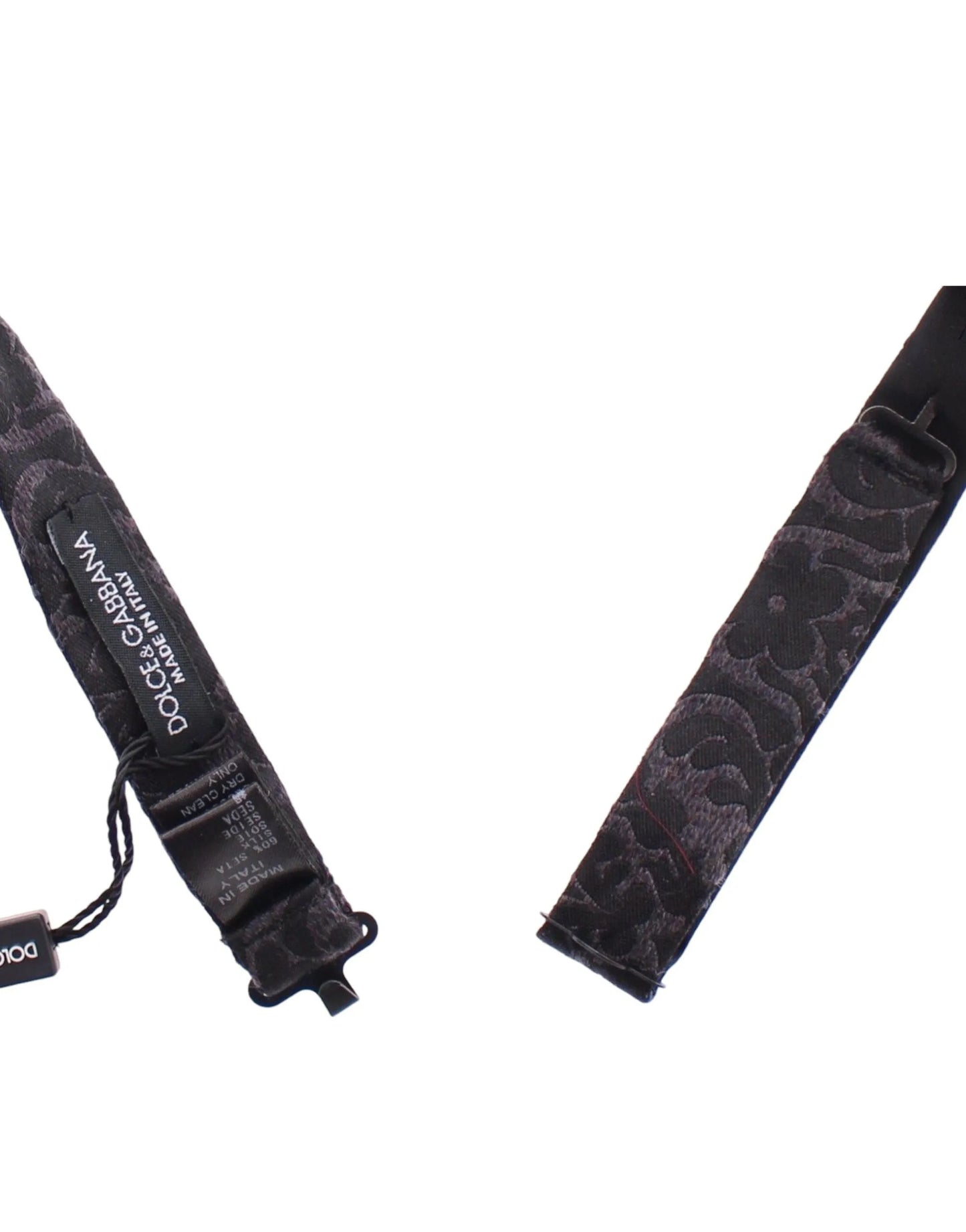 Gray Black Wool Silk Bow Tie-Dolce & Gabbana-LabelTerrace.com