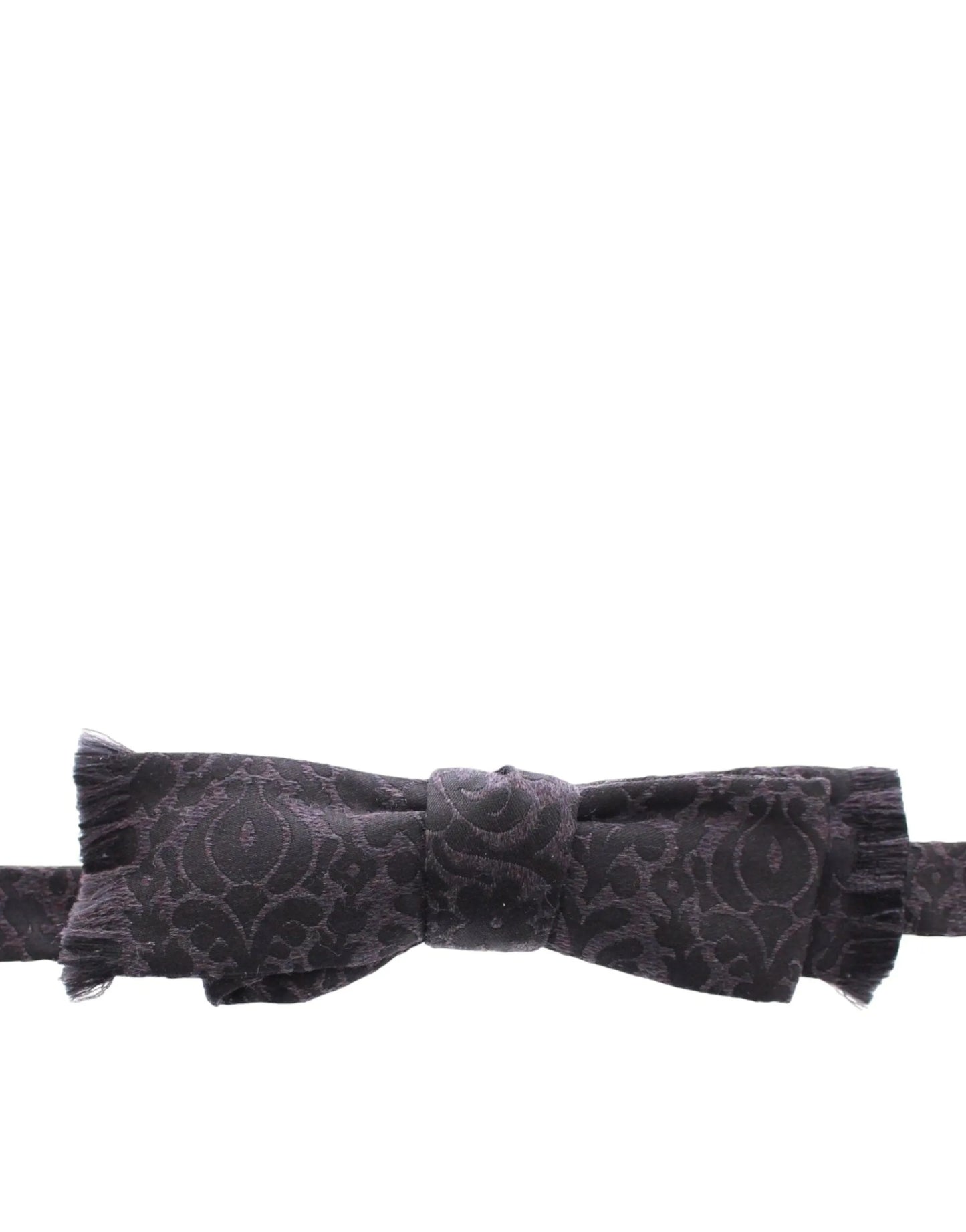 Gray Black Wool Silk Bow Tie-Dolce & Gabbana-LabelTerrace.com