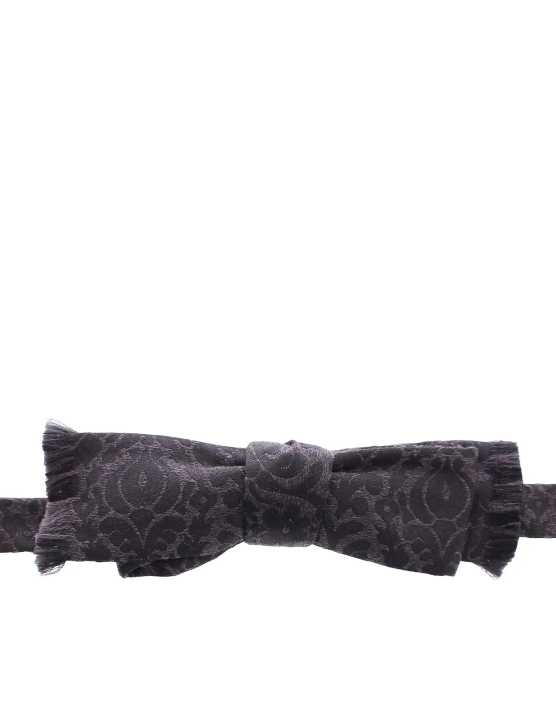 Gray Black Wool Silk Bow Tie-Dolce & Gabbana-LabelTerrace.com