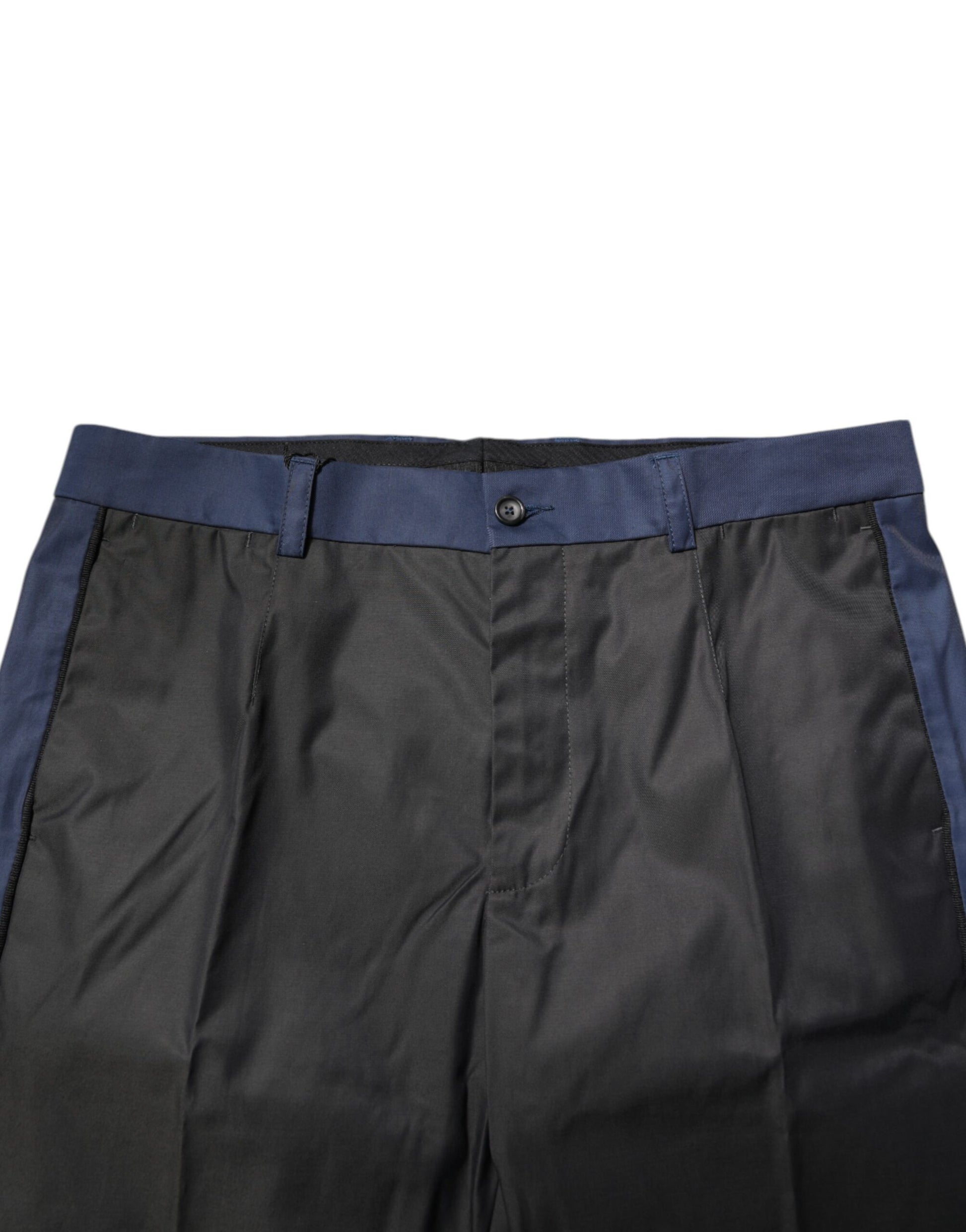 Gray Blue Cotton 3/4 Chinos Crop Trouser Pants-Dolce & Gabbana-LabelTerrace.com