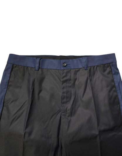Gray Blue Cotton 3/4 Chinos Crop Trouser Pants-Dolce & Gabbana-LabelTerrace.com