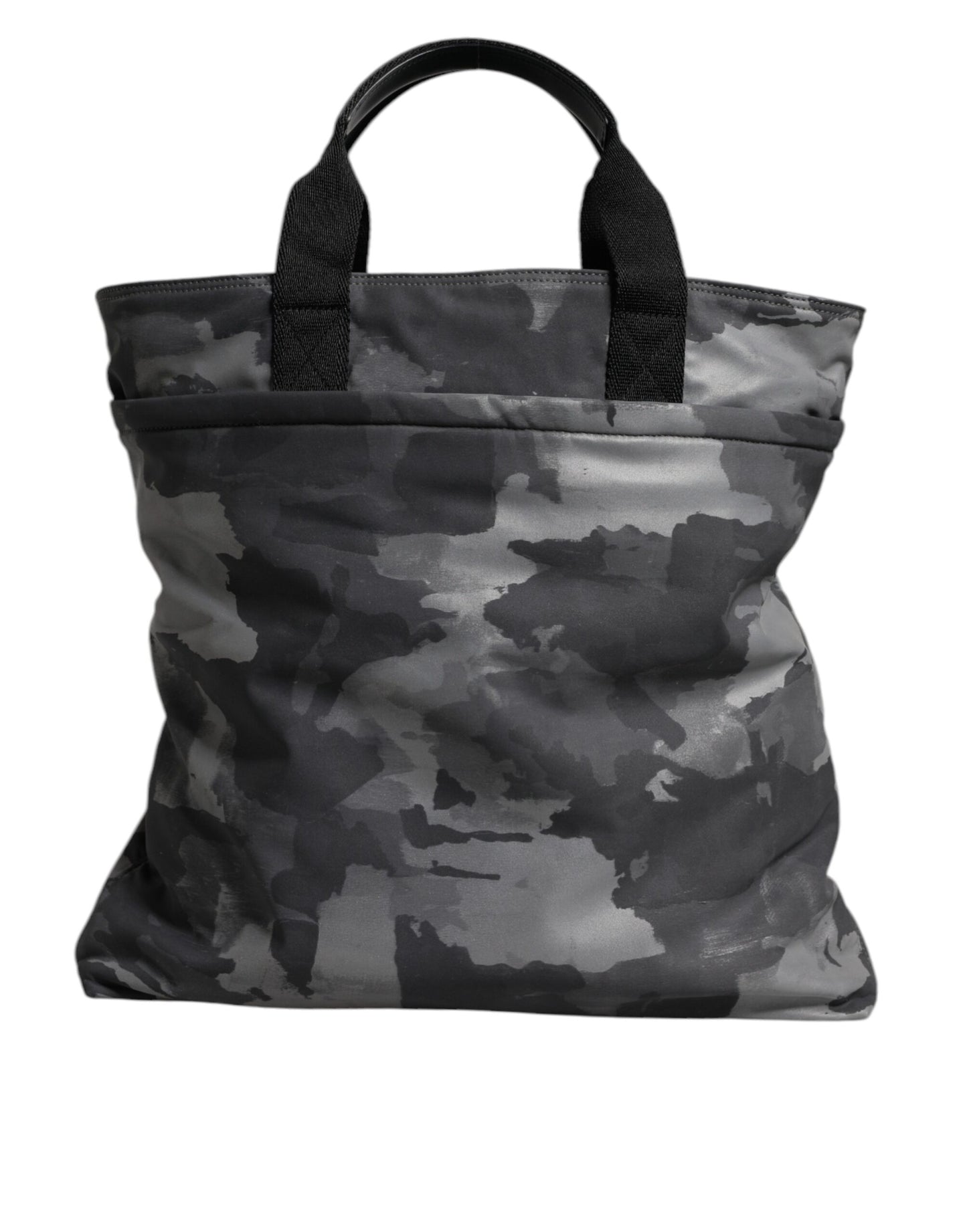 Gray Camo Cotton Multiple Compartments Tote Bag-Dolce & Gabbana-LabelTerrace.com