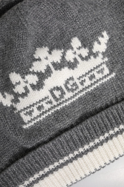 Gray Cashmere Knitted Winter Beanie Hat-Dolce & Gabbana-LabelTerrace.com