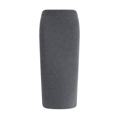 Gray Cashmere Long Skirt