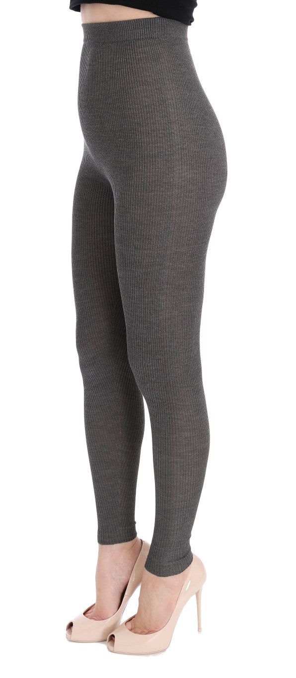 Gray Cashmere Stretch Tights-Dolce & Gabbana-LabelTerrace.com